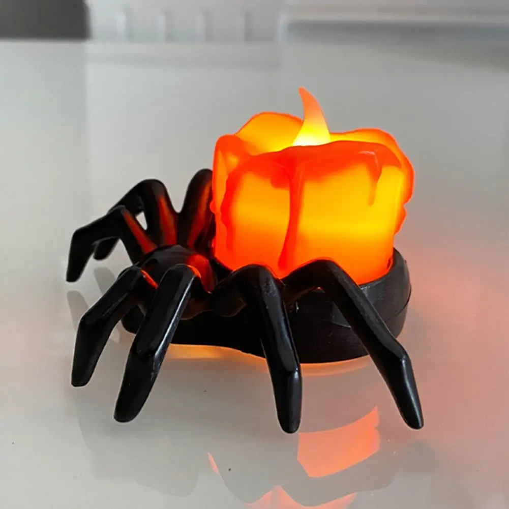 

Spider Design Candles Realistic Halloween Decorations Spooky Electric Flickering Halloween Tea Lights 12pcs Cartoon for Ghost