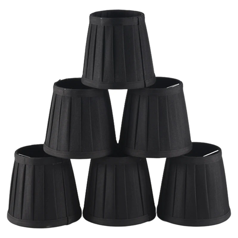 

Clip On Lampshades Candle Chandelier Lampshades For Ceiling Pendant Light Table Lamp Floor Light 6 Pcs Black