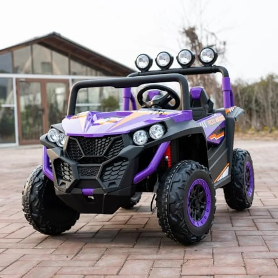

24V 2-Seater Ride-On UTV 4WD Electric Car with Parent Remote Control 4x200W Motor LED Headlights Searchlights Bluetooth Music S