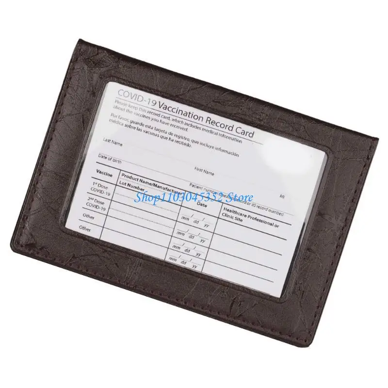 حامل بطاقات مدمج بلون موحد لجواز السفر مع فتحة شفافة لبطاقة الهوية وحقيبة تخزين من البولي فينيل كلوريد المقاوم للماء #3