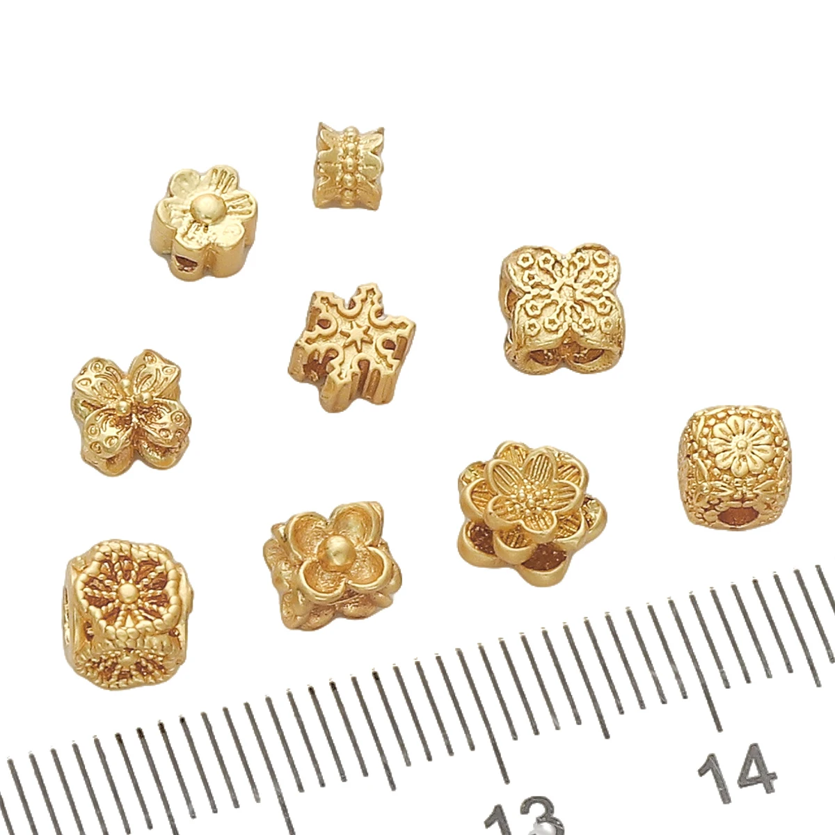 1 قطعة 4-7 مللي متر رائعة Forsted مطلية بالذهب النحاس زهرة خزر عازل ل أساور يدوية القلائد و صنع المجوهرات اكسسوارات #6