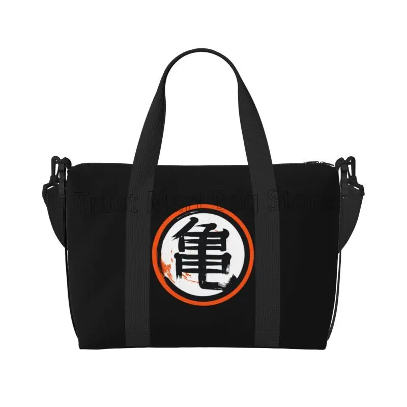 DBZ Kanji กระเป๋าเดินทาง Duffel แบบพับได้น้ําหนักเบากันน้ํา Weekender กระเป๋าค้างคืนพร้อมสายคล้องไหล่กีฬายิมกระเป๋าเดินทาง