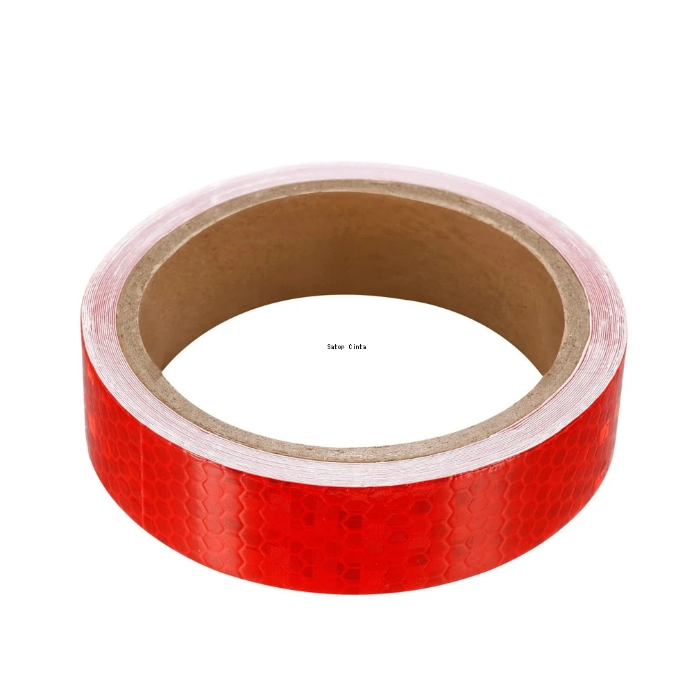 2.5 cm/5 m/10 cm/15 cm/20 cm * 5 M Rosso Brillante Stelle Adesivo Riflettente Impermeabile Forte Adesivo Avvertimento di Sicurezza Nastro Riflettore Per Auto