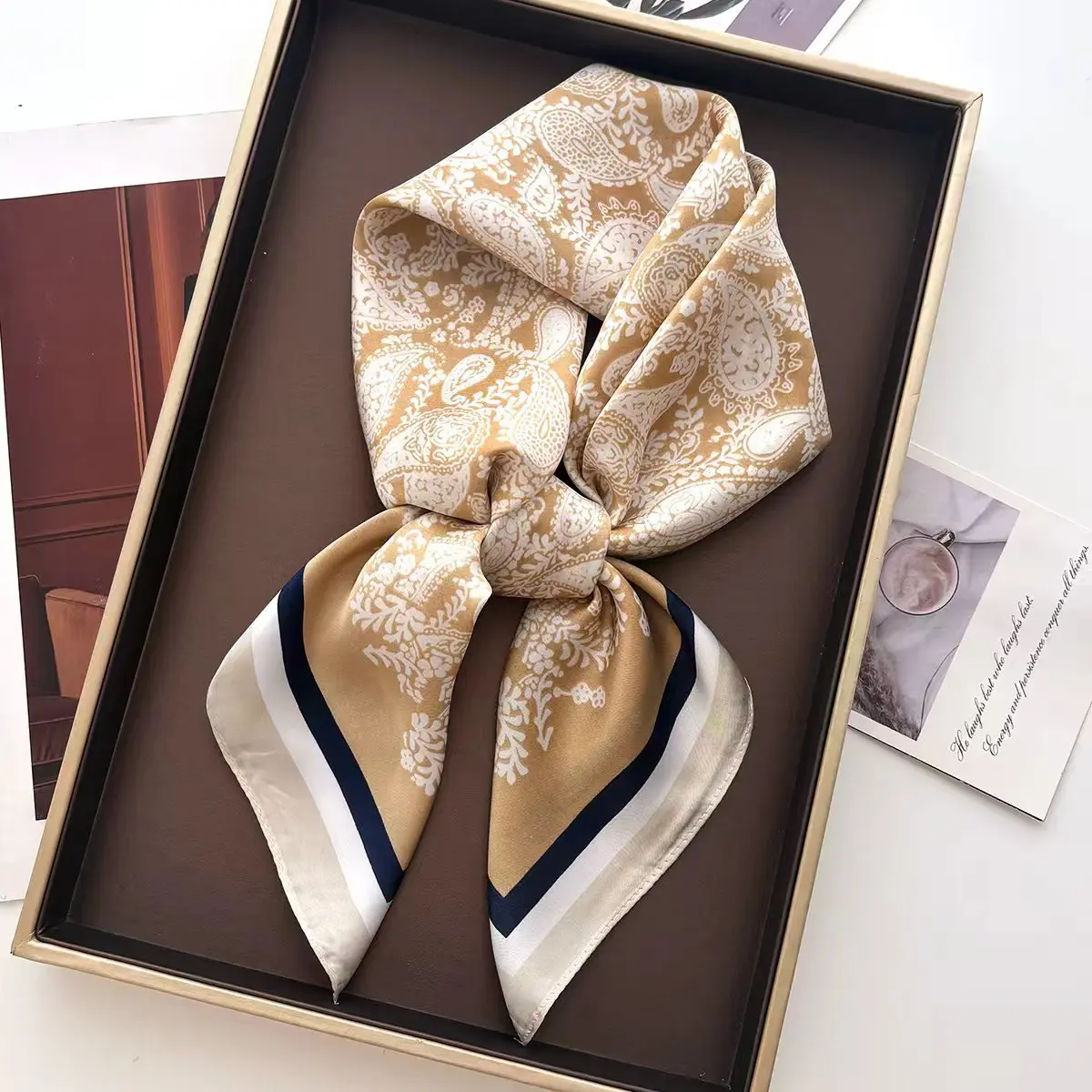 

1pcs 70*70cm Fashion Paisley Cashew Print Square Silk Scarves Women Women Fashion Hijab Shawls Femme Bandana Beach Head Scarf ﻿