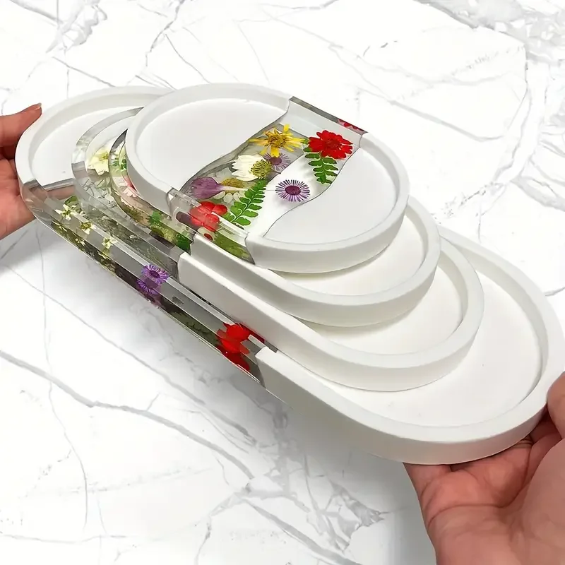 

4 шт., форма для лотка овальной формы, держатель для ювелирных изделий, силиконовая форма, силиконовая форма для хранения, смола, глина, гипс