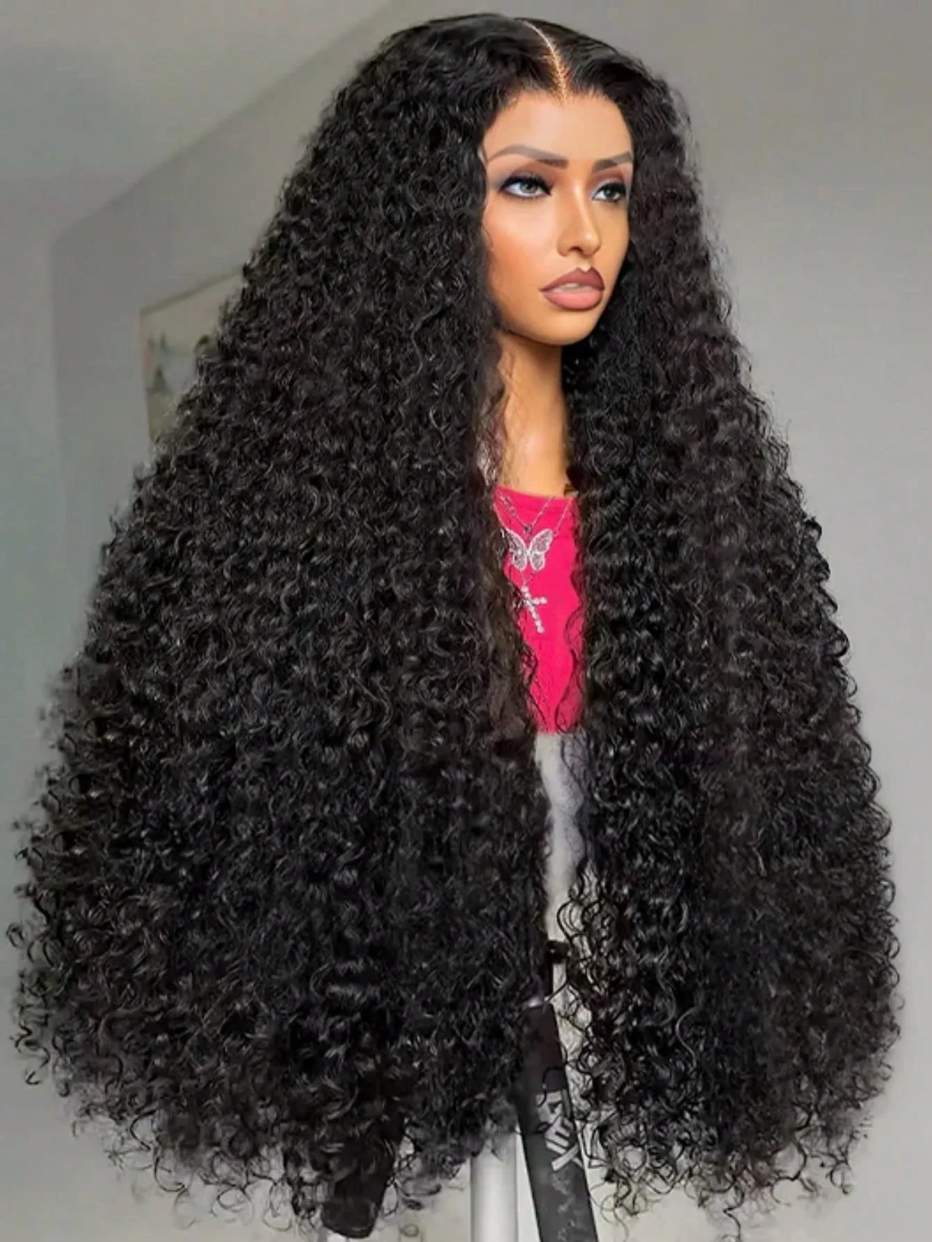 

Парик из натуральных волос 13x6, кудрявый, 40-42 дюйма, глубокая волна, с HD-кружевом, 250% плотность, предварительно выщипанный