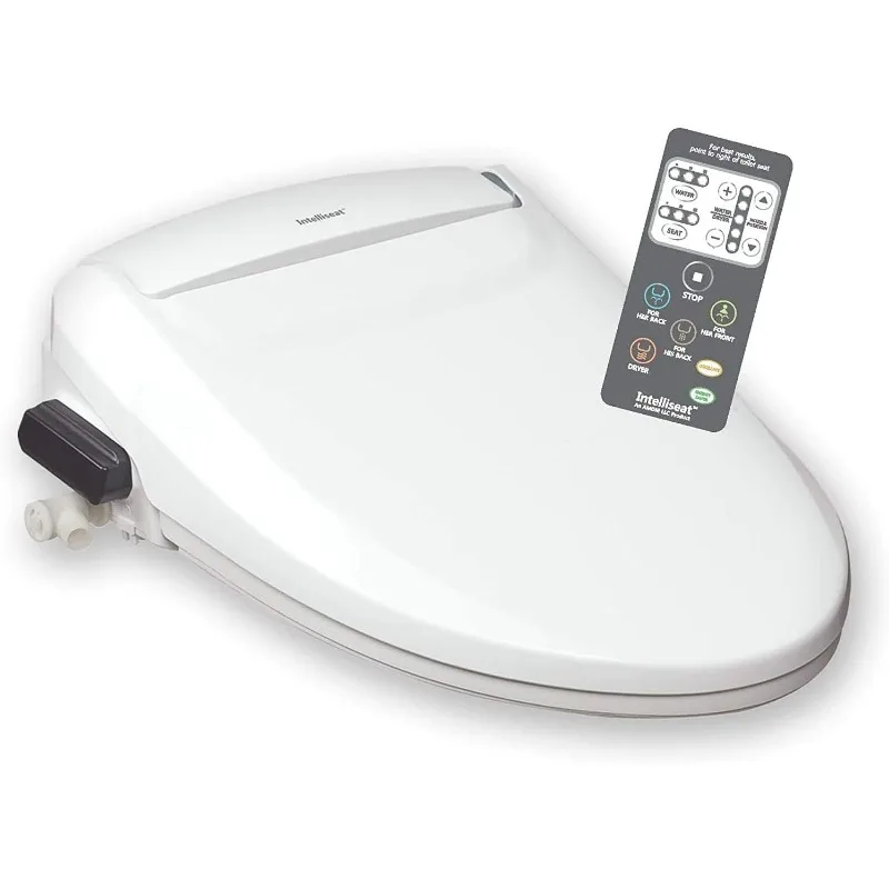 Smart Bidet Toilet Seat with Adjustable Water Pressure & Warm Water, Heated Seat & Dryer