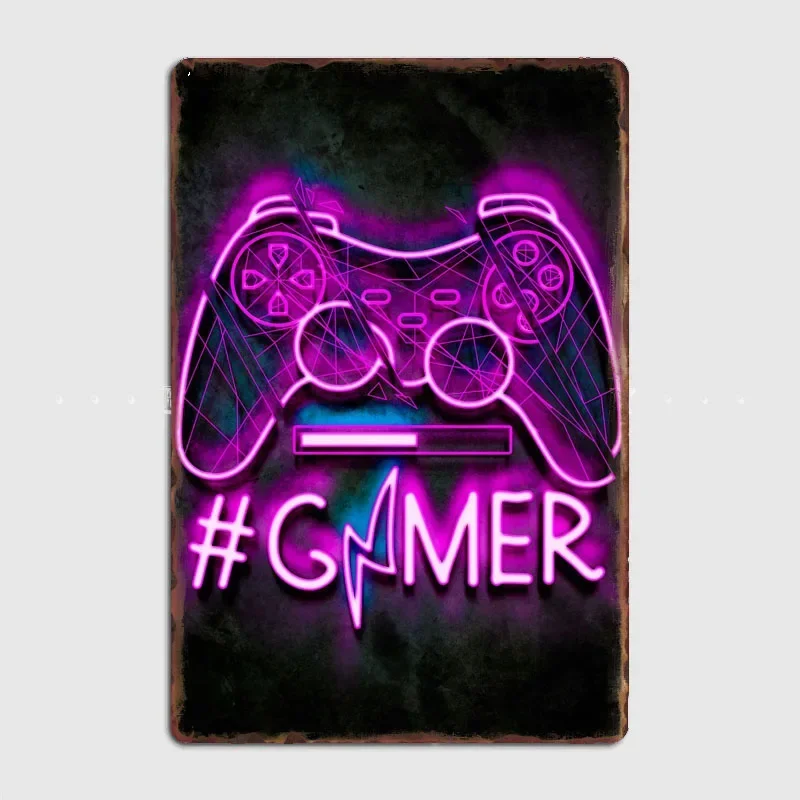 

Poster Retro Metal Posters Sign Garage Club Indoor Wall Room Decoration Home Decor Neon Gamer Girl