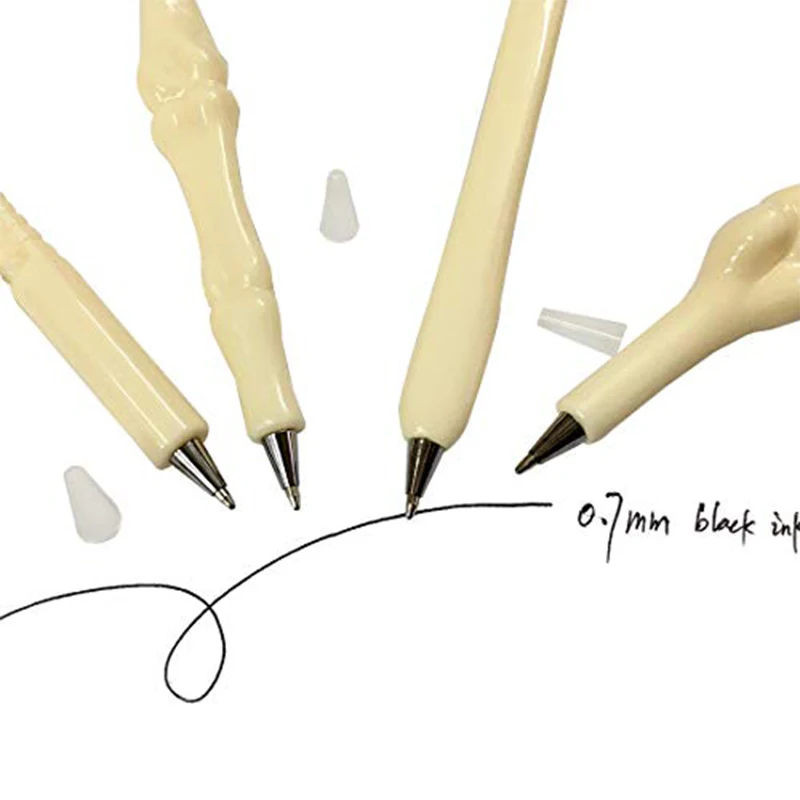 60Pcs Novelty Bone Ballpoint Pens, Ergonomic Skeleton Bone Shaped Writing Stationery