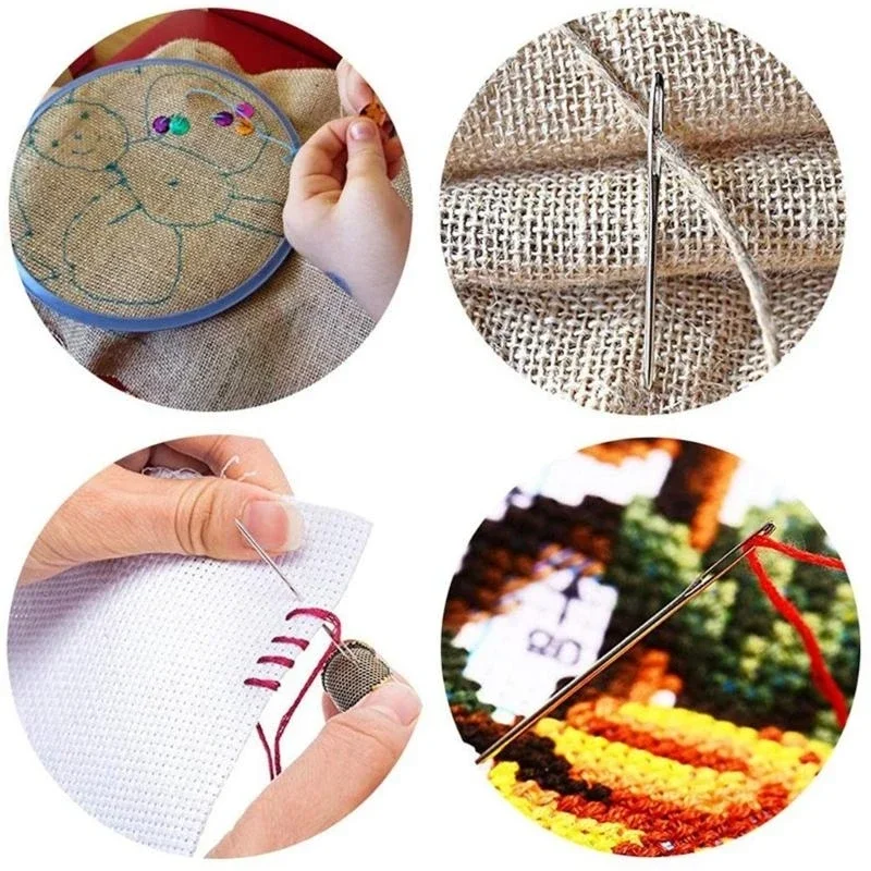 17 قطعة إبرة الخياطة عازمة طرف نسيج إبرة كبيرة العين الغزل إبرة الصوف إبرة للحياكة اليدوية التطريز الحرفية Y5GB #5