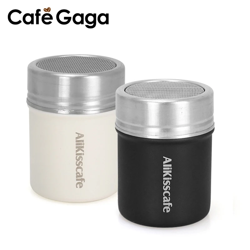 Alikisscafe-agitador de café expreso, plumero, esparcidor de café en polvo, malla fina de acero inoxidable con tapa, accesorios para cafetería de cacao