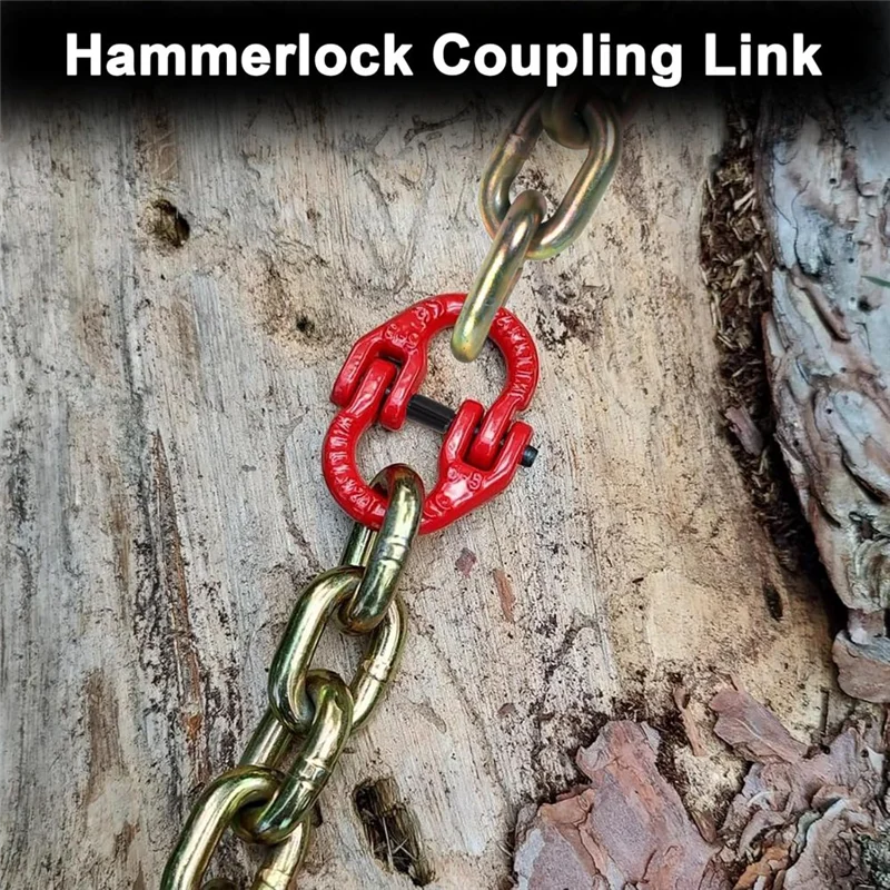 Exquisite-Safety Chain Connector Link, 1/2IN Tow Hitch Hammerlock Coupling Link, 2 Pack G80 Alloy Steel Tow Chain Connector