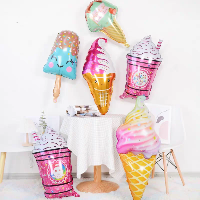 Ice Cream Foil Balloons Sweet Wedding Baby Shower Kids Birthday Party Festivity Decorations Donut Popsicle Helium Balloon