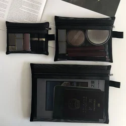 Custodia per trucco in rete trasparente borse per il lavaggio degli articoli da toeletta con cerniera Casual Make Up custodia per cosmetici da viaggio per donna