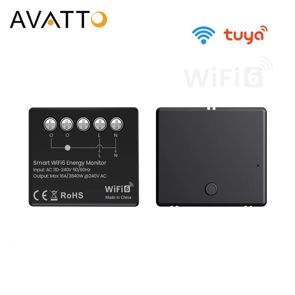 

AVATTO Mini Smart WiFi6 Power Meter Module,Support Power Monitor,Smart Life APP Remote Control