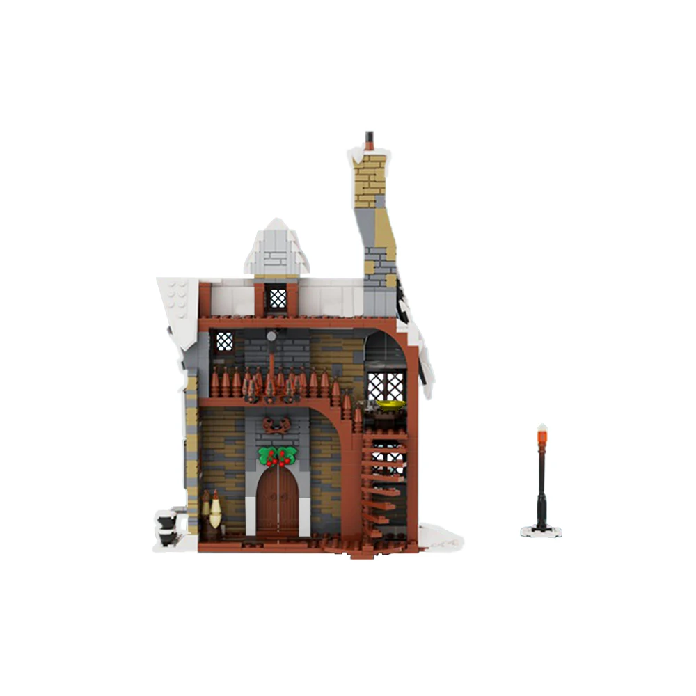 Winter Country Church Village Cafe Shop Construction Building Blocks Creative House Architecture Bricks DIY Christmas Toys Gifts