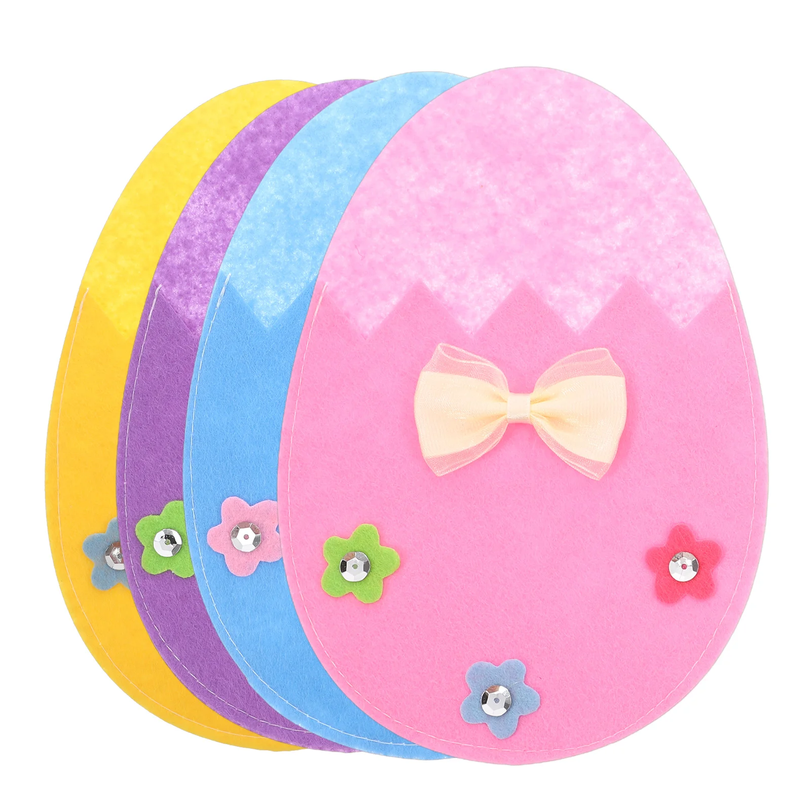 

4 Pcs Cutlery Holder for Party Easter Egg Bag Dining Table Eggs Cartoon Cutter Fork Bags