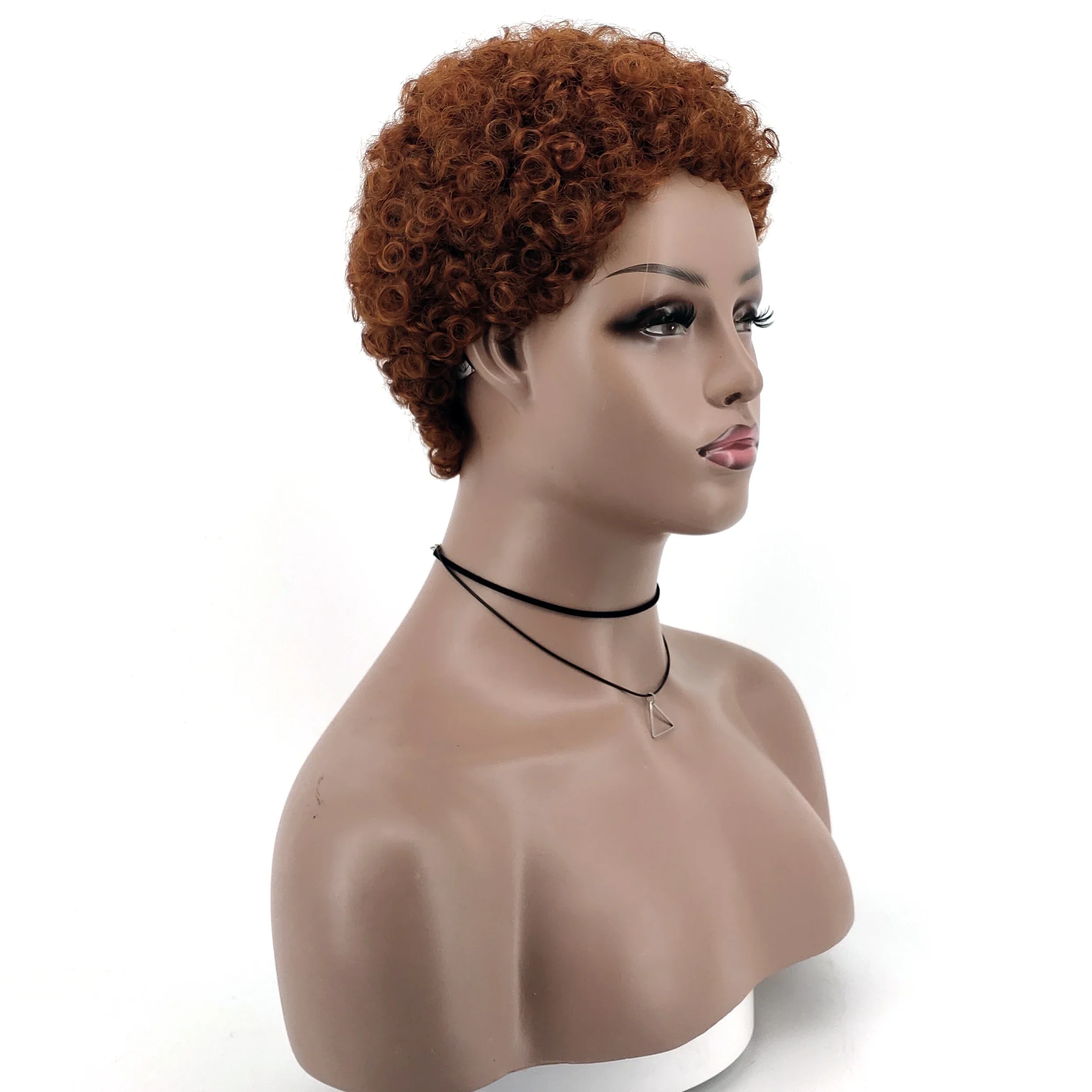 Short Afro Kinky Curly Wig Glueless High Denity Short Brown Synthetic Curly Hair Brazilian Women Curly Wig