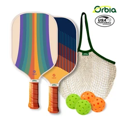 Orbia-Juego de paletas de Pickleball deportivas, 2 paletas, 4 bolas de Pickleball y bolsa de red de transporte, paletas de fibra de vidrio aprobadas por USAPA