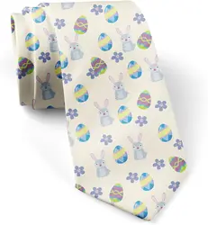 Easter Bunny Cute Animal Tie Men's Neckties Tie Fashion Tie Print,Novelty Neck Ties for Every Outfit Holiday Wear