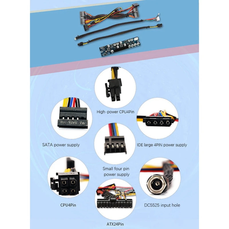 Fuente de alimentación ATX para ordenador, módulo de potencia de 300W, DC 12V, 300W, Pico, ATX, interruptor para minería, PSU, 24 Pines, MINI ATX, PC