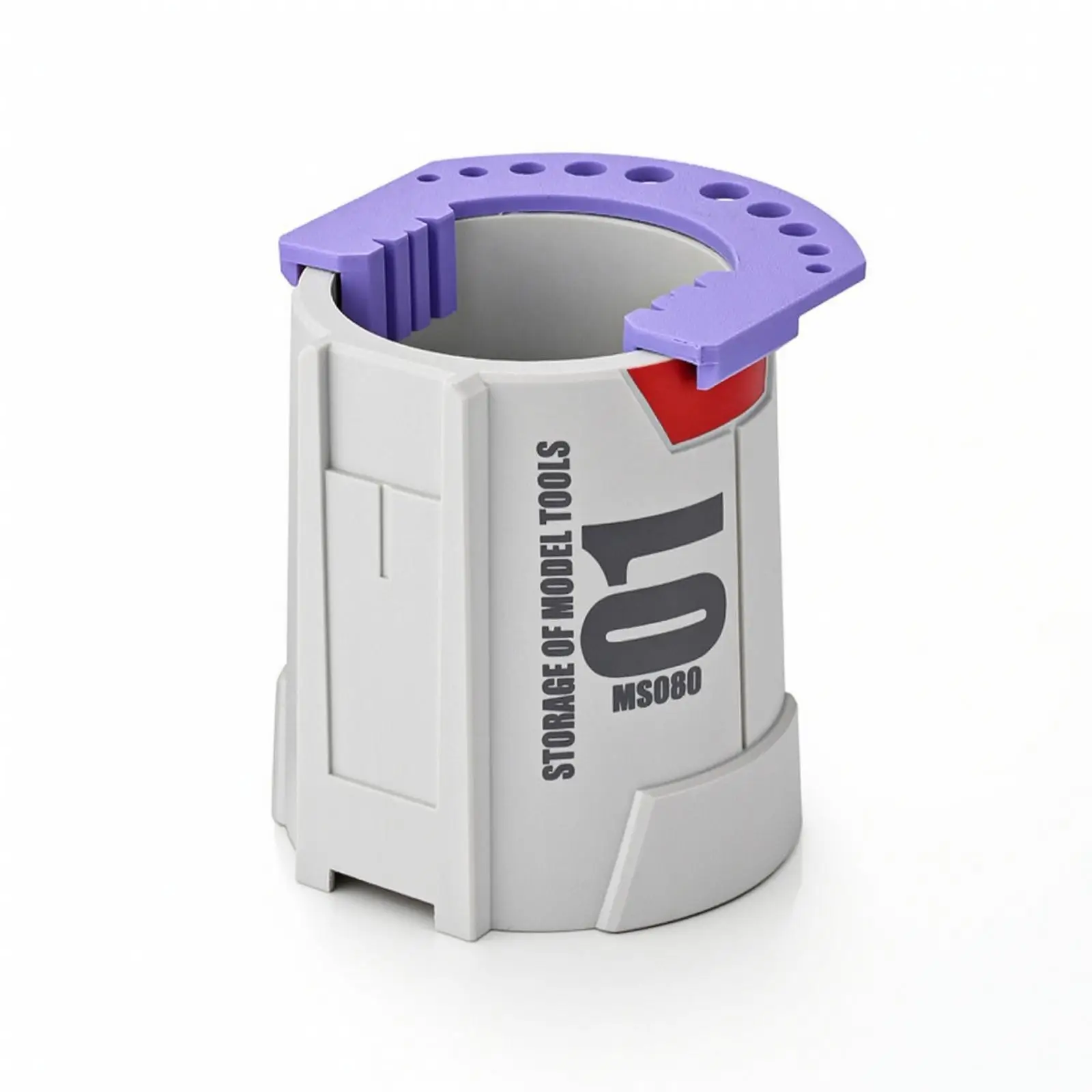 Portable Brush Cleaning Bucket for Miniature Painting with Sturdy Cylindrical Body and Multiple Brush Rest Holes