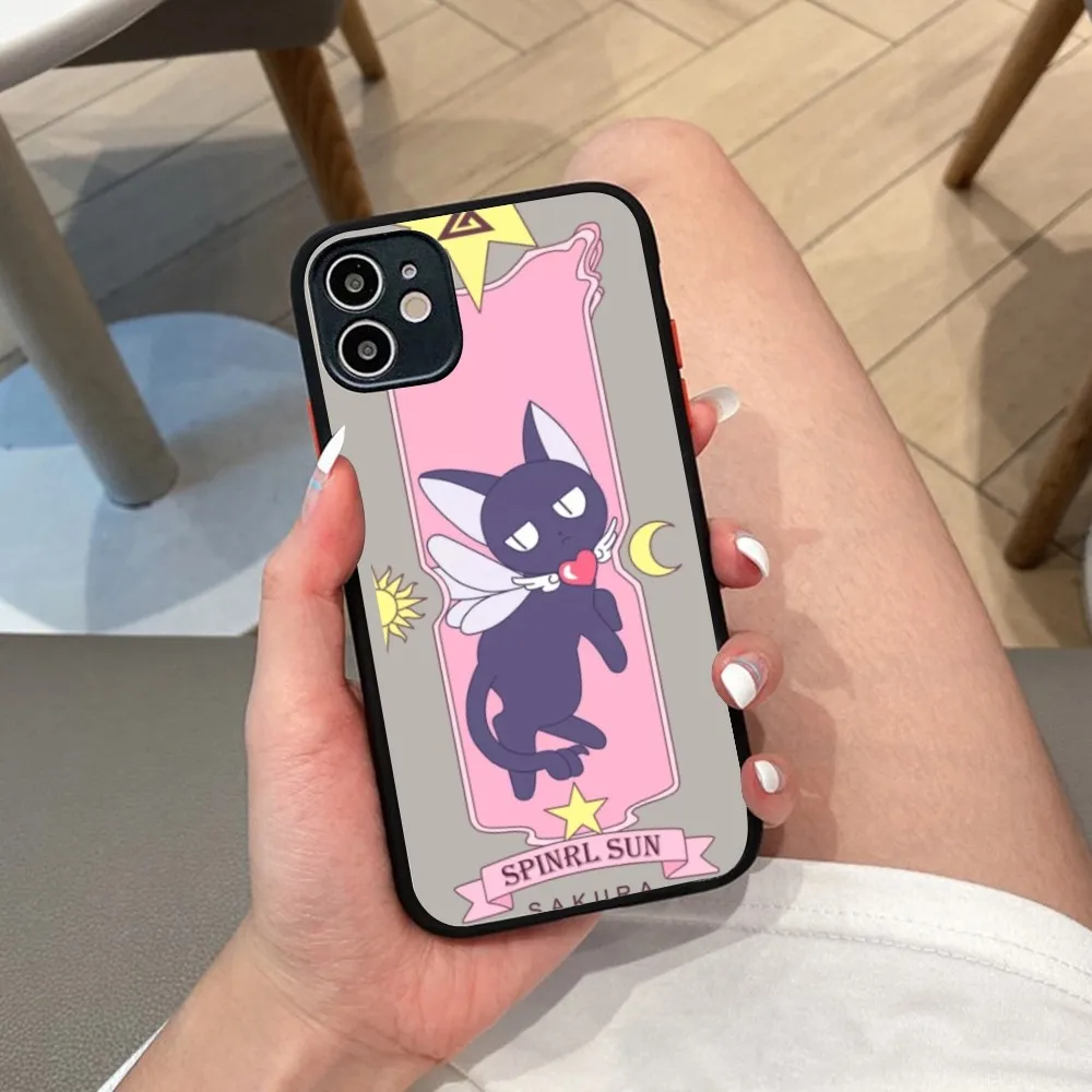 Anime Sakura  Phone Case for iPhone 14 11 12 13 Mini Pro Max 8 7 Plus X XR XS MAX Translucent Matte Cover