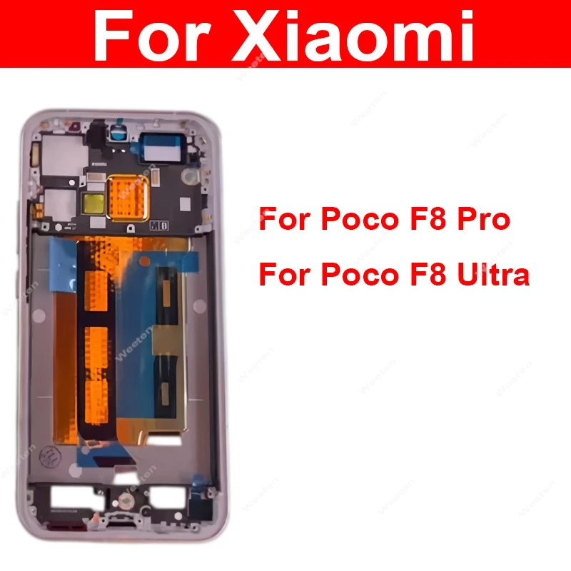 LCD Middle Housing Frame For Xiaomi Poco F8 Pro F8 Ultra LCD Frame Middle Frame Bezel Holder with Side Buttons Replacement Parts
