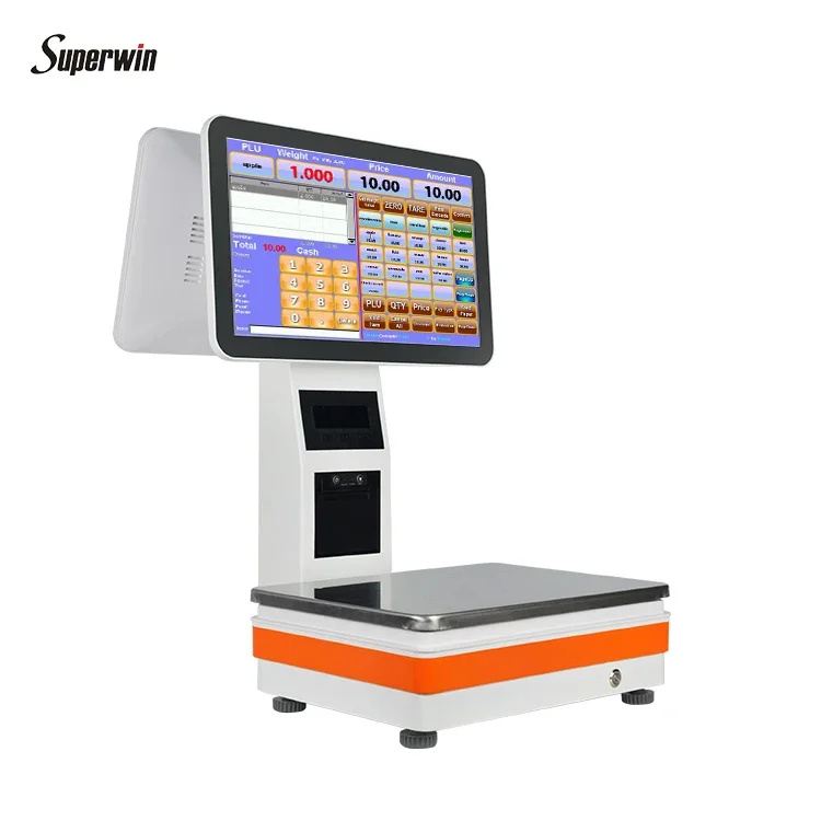 qua scale CY-55D Weighing Scales with Aclas PBX terminal pos with 58mm  printer scale pos for market  pos automatic weigher