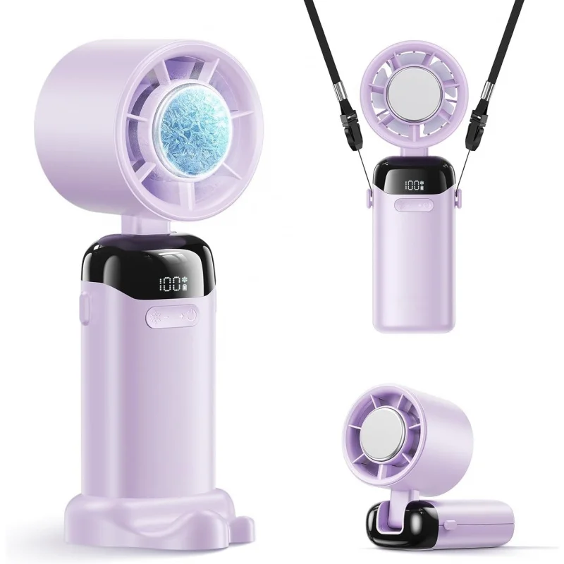 

3-in-1 Portable Handheld Turbo Fan-Mini Foldable Hand Held Personal Fan for Women Men，Equipped with a phone holder function