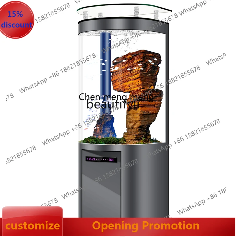 S7486 ss Fish Tank Bottom Filter Living Room Small Vertical Home TV Cabinet next to Intelligent Integrated Molding No Change Aqu
