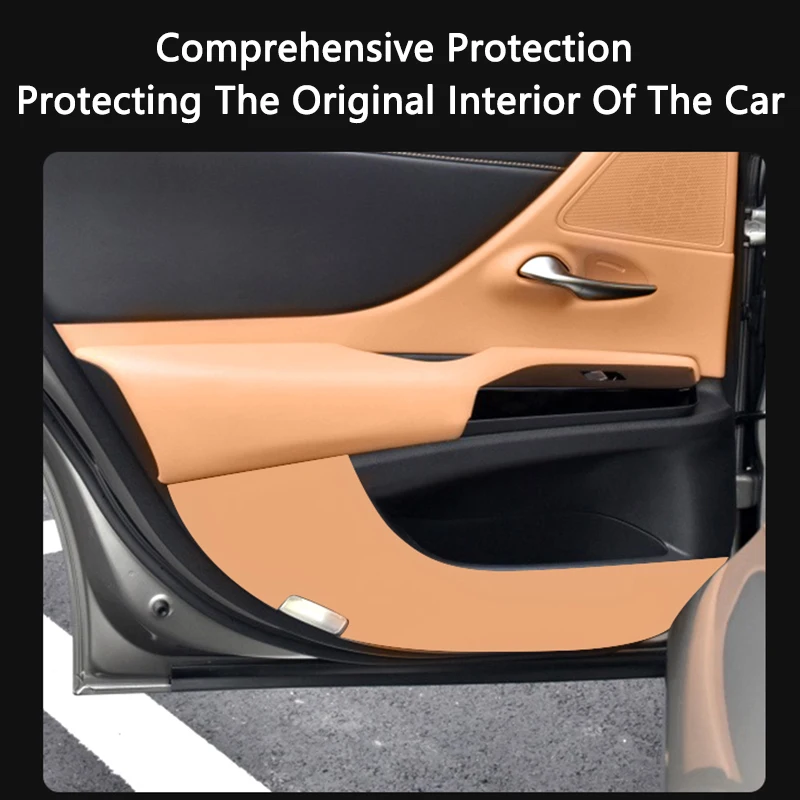 QHCP Car Door Anti Kick Pad Leather Interior Protective Pad Wear-resistant Modification Suitable For Lexus RX350h/ES200/NX260