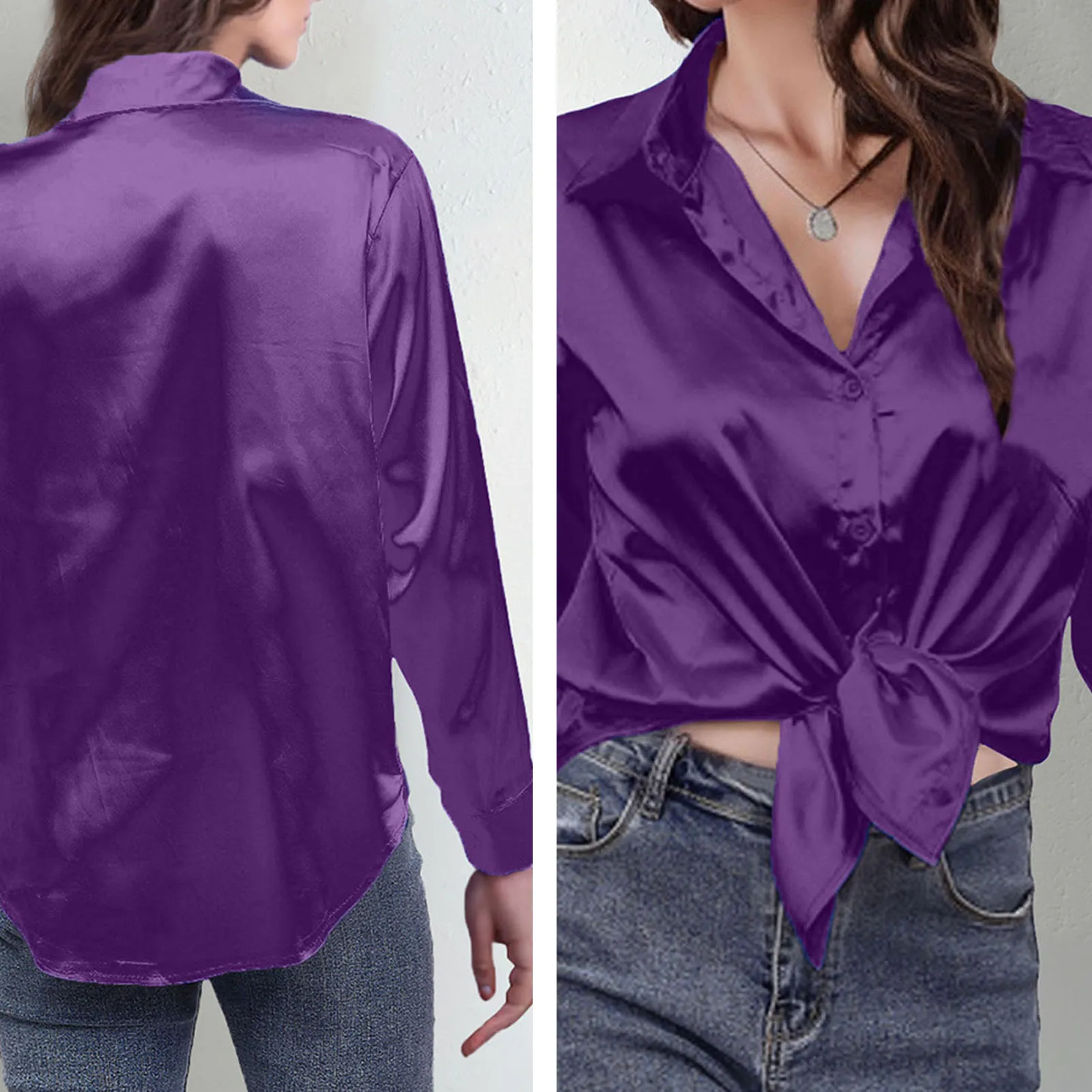 

Корейская офисная женская трендовая повседневная рубашка Элегантные блузки для женщин Атласная многоцветная базовая тонкая рубашка Однотонный универсальный топ Французский новый