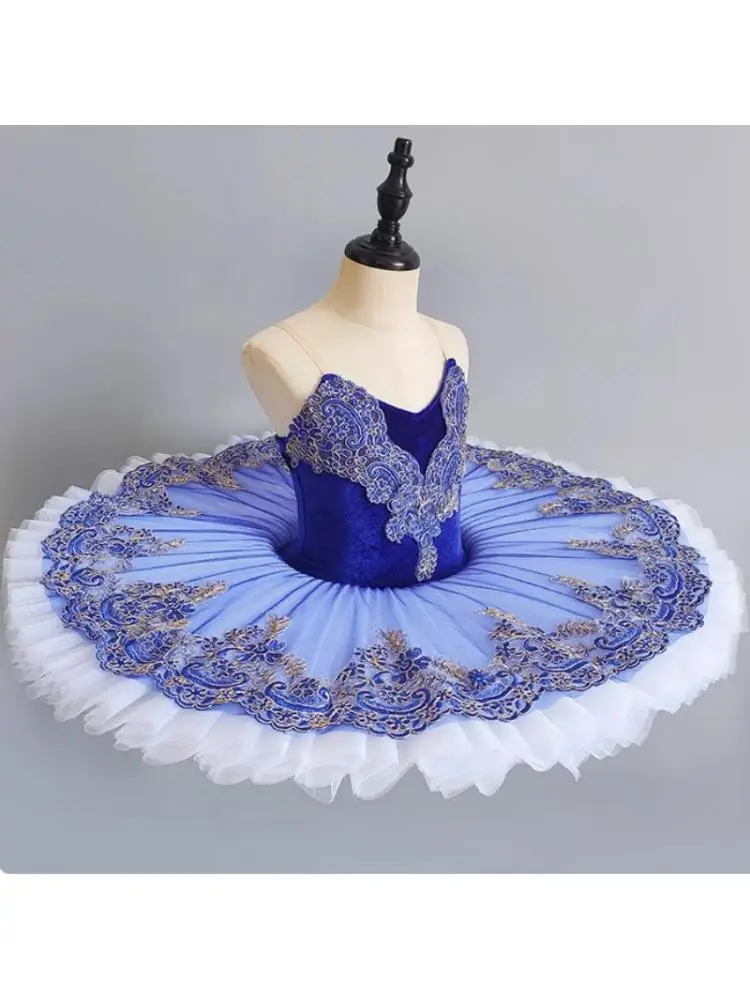 Blauw Professioneel Ballet Tutu Kind Kinderen Meisjes Volwassenen Pannenkoek Tutu Dans Giselle Paquita Ballet Kostuum Ballerina Jurk Meisjes - afbeelding 2