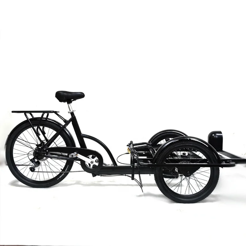 

Fast Shipping Heavy Duty Front 2 Wheels and Rear 1 Wheel Pedal Riding Front Load Cargo Flatbed Tricycle for Transportation