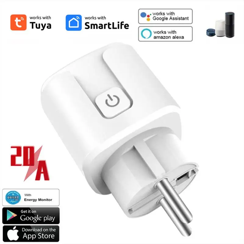 TUYA Smart Plug Zigbee Socket EU 20A With Power Monitor Timing Function Voice Control Works With Alexa GoogleHome