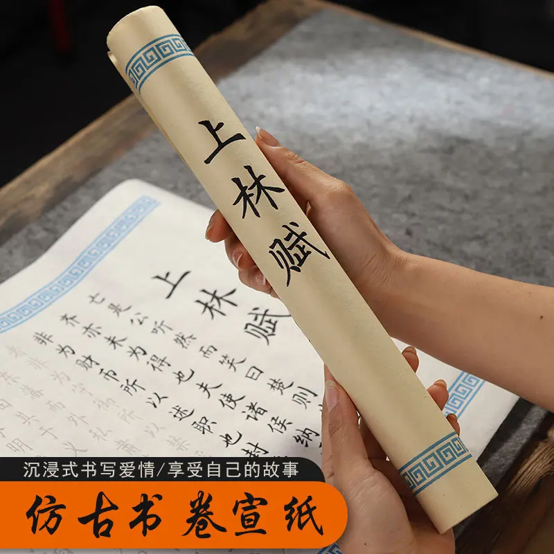 Shanglin Fu Calligraphy Sticker Hairpin Blossom Small Regular Script Brush Xuan Paper Red Drawing Complete 5-meter Long Roll Pen