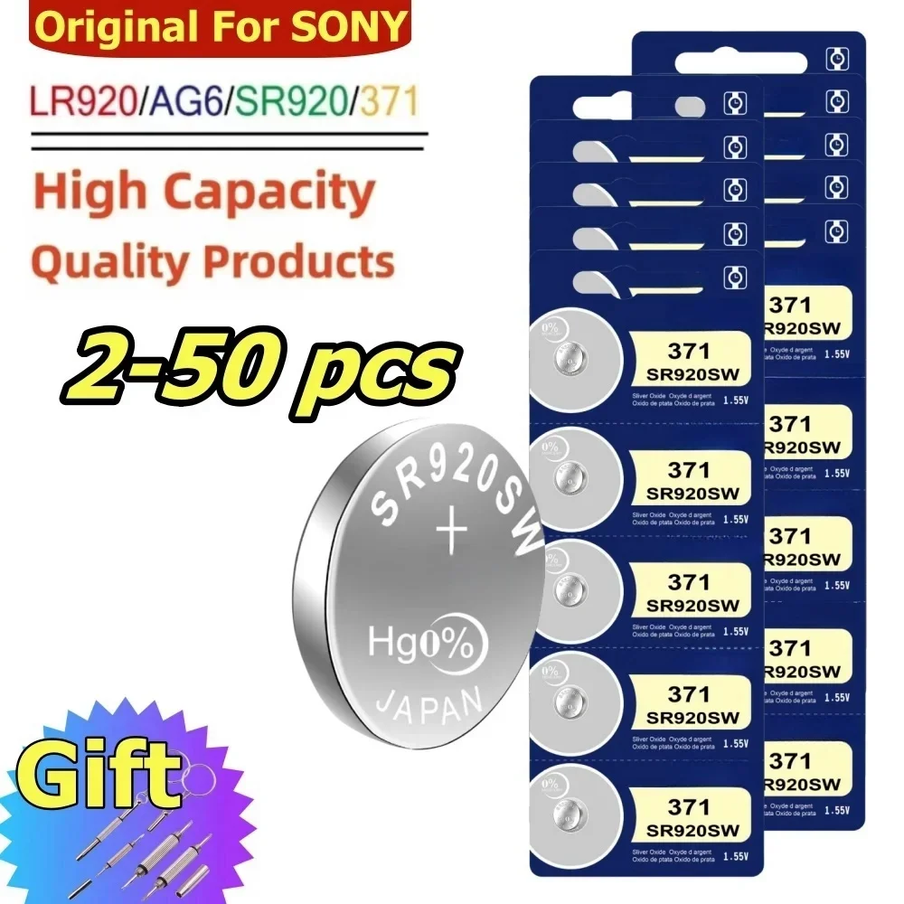 

2-50Pcs Original For SONY 371 SR920SW Battery Button Cell Batteries for Watch Toys Remote Coin Batteries