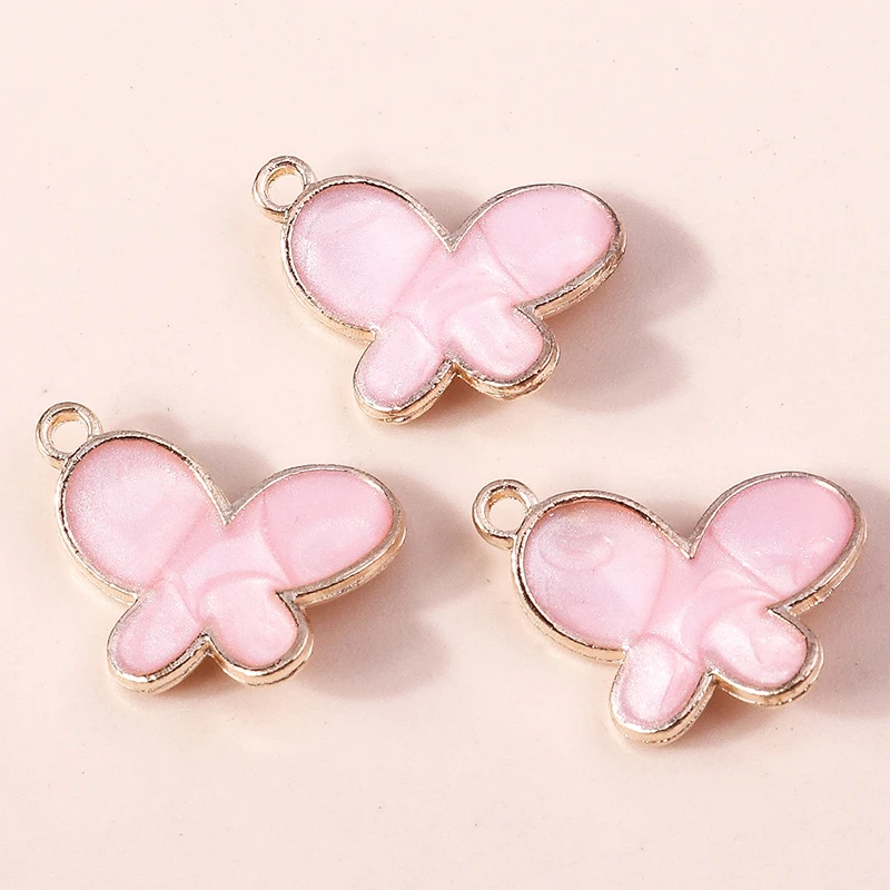 20 Stück 17x13mm Niedliche Emaille-Schmetterlingsanhänger für Schmuckherstellung, Halsketten, Ohrringe, Armbänder, DIY-Bastelzubehör – Detail 3