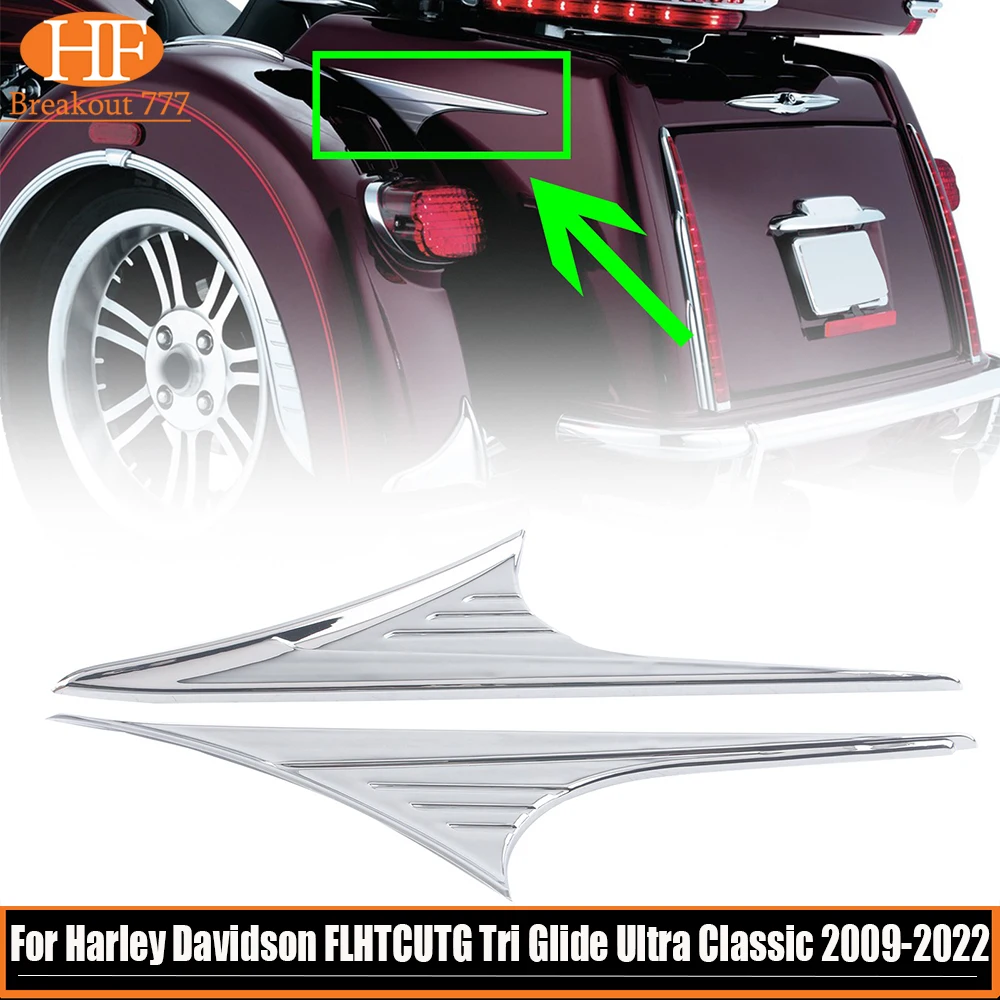 

For 2009-2022 Harley Davidson FLHTCUTG Tri Glide Ultra Classic FLHXXX Street Glide Trike Motorcycle Rear Trunk Side Accents Trim