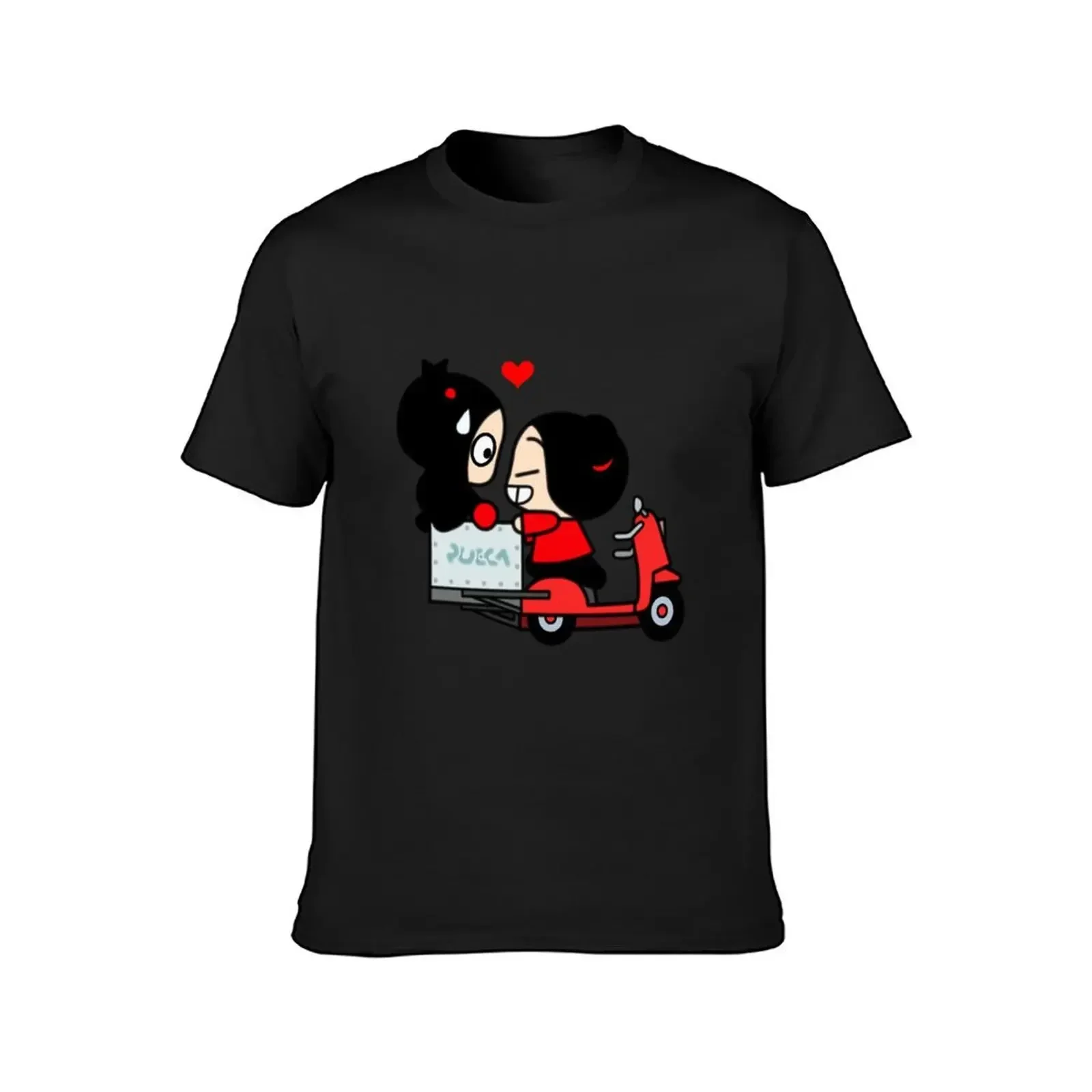 Pucca X Garu (Scooter) T-Shirt blanks sports fans anime clothes mens workout shirts