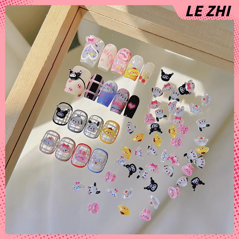 

50Pcs Nail Accessories Hello Kitty Festive Party Stickers Accessory Decoration Mixed Size Bulk Manicure Jewelry Diy Supplies