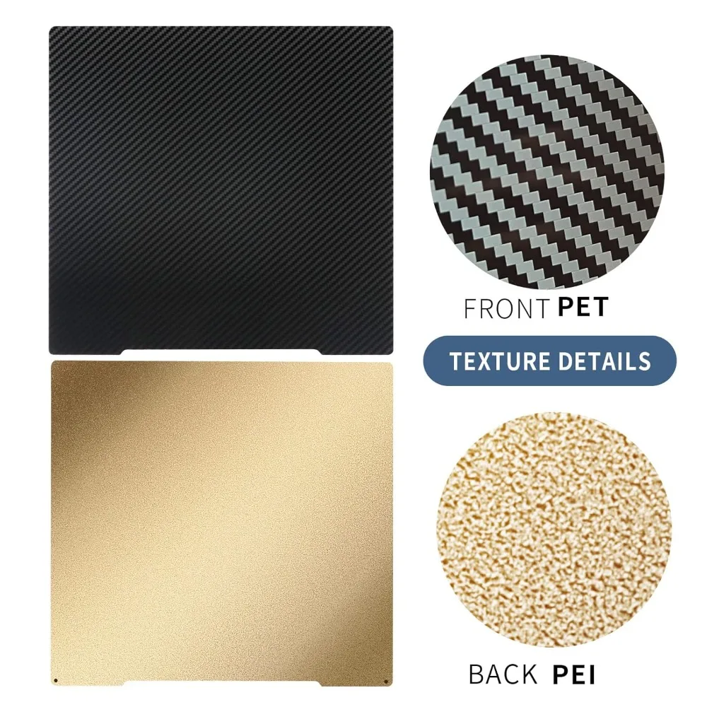 Double Sided Textured PEI+Smooth PET Build Plate 241x254mm Flexible PEI Print Bed for Prusa MK4 MK3 3D Printer Strong Adhesion 3