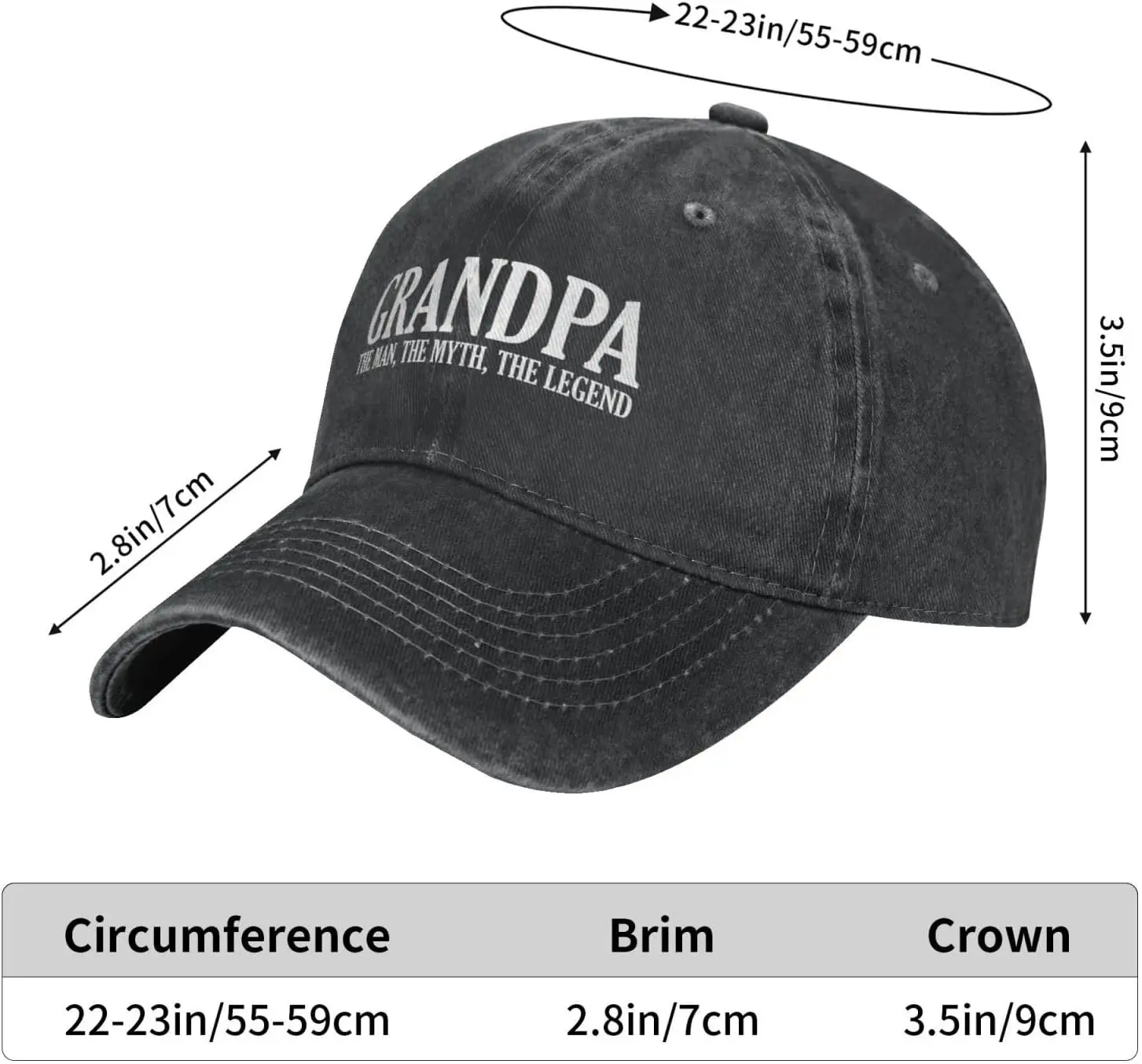 World's Best Grandpa Baseball Cap Golf Dad Hat Adjustable Original Classic Low Profile Cotton Hat Men Women
