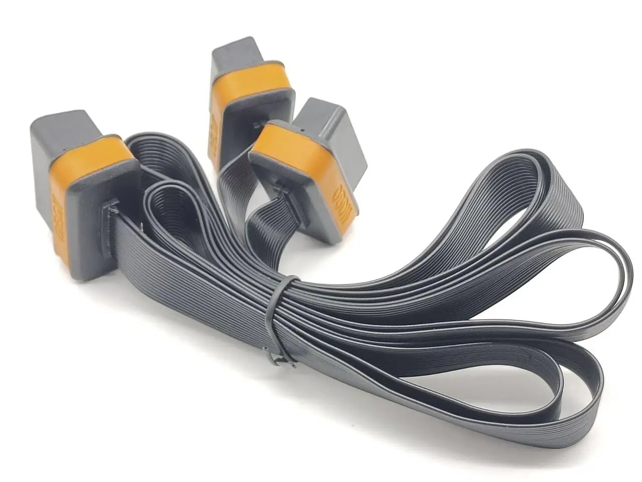 OBD2 Male to Dual Female Extension Cable 16 Pin Flat Cable OBD Extension Cable 16 Pin 1M