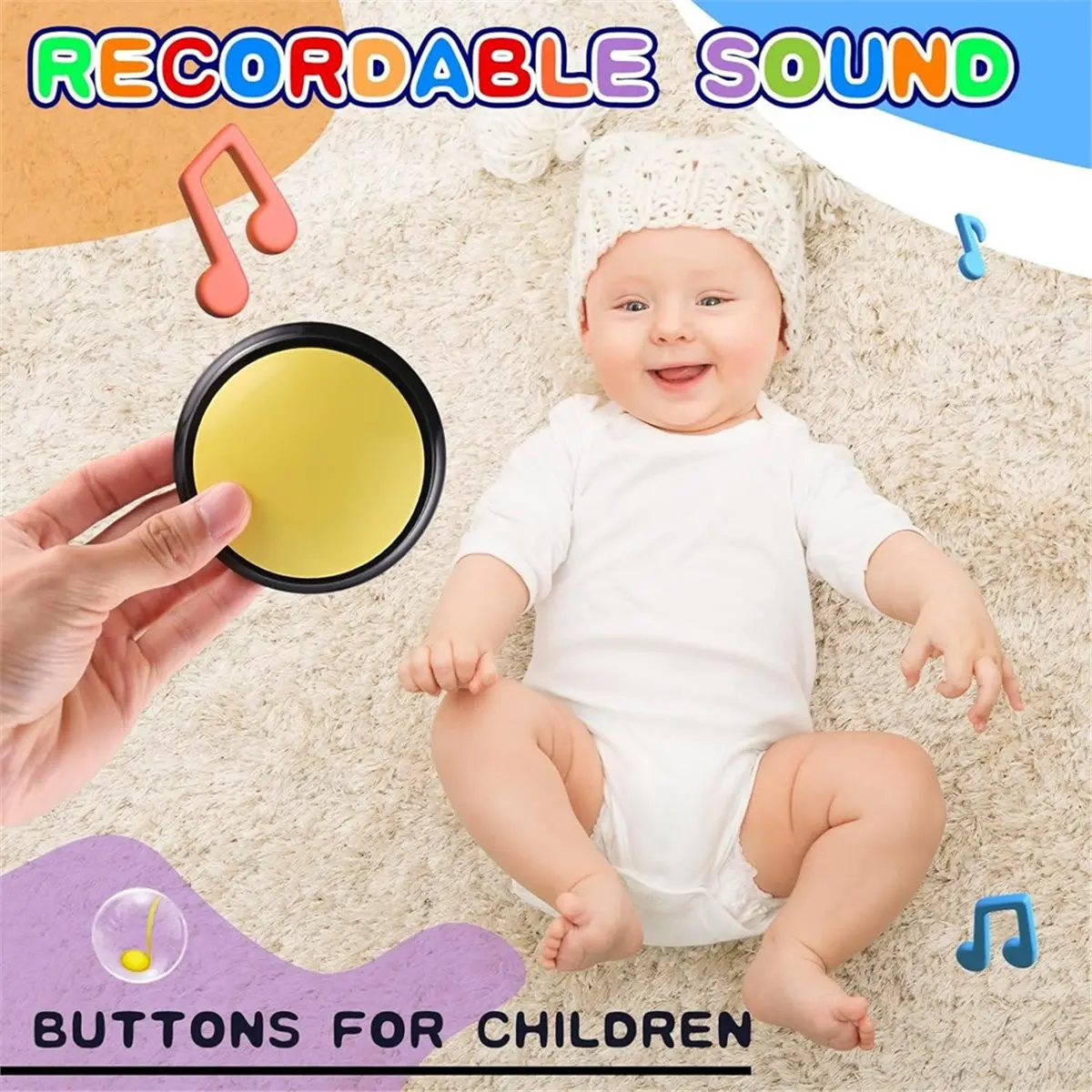 A95G 6 Pieces Recordable Answer Buzzers Button Answer Buzzers Game Show Buzzer Recordable Button Classroom Buzzers Perfect