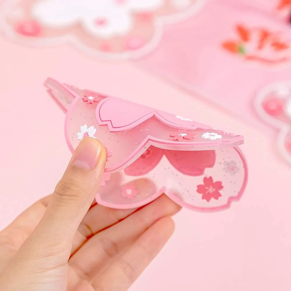 Cute Sakura Cherry Blossom Pattern PVC Coaster Set of 2 Pink Flower Tea Cup Mat Anti-Slip Drink Mug Pad for Desk Table Home Decor Kawaii Accessories Small Placemat - view 3