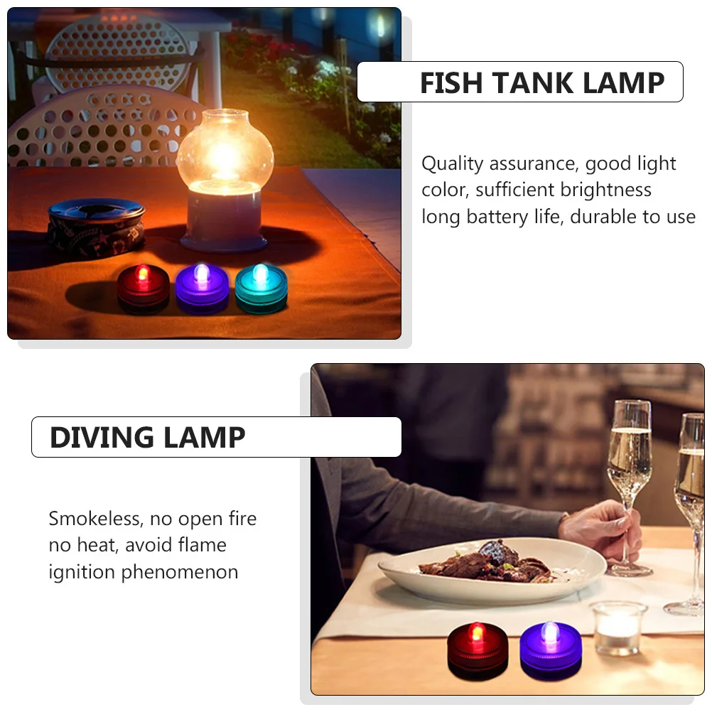 12 قطعة LED أضواء الشاي مقاوم للماء مصابيح غاطسة لخزان الأسماك زينة الحفلات الزفاف عطلة الأحداث مشرق