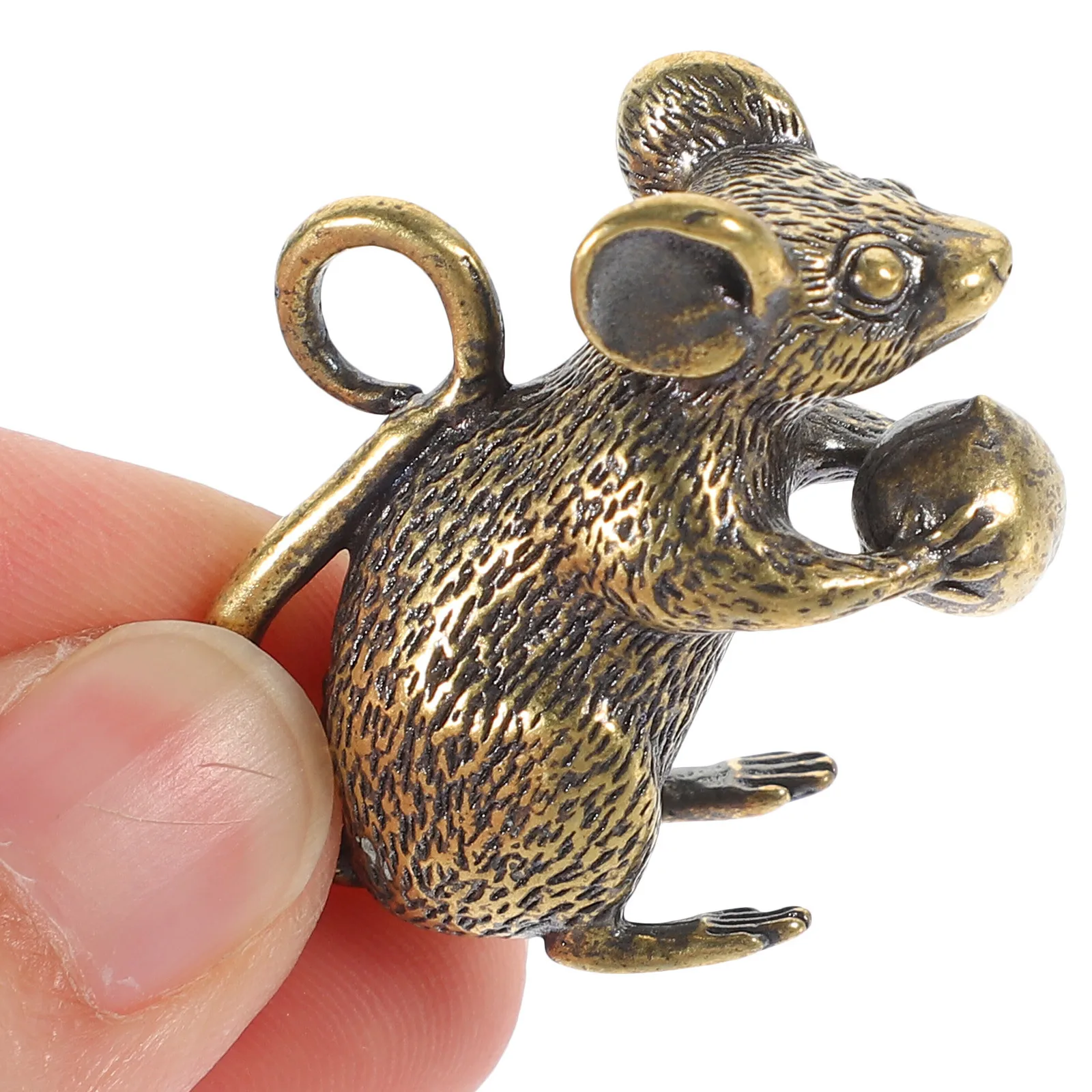 2Pcs Brass Mouse Charms Copper Rat Pendants Smooth Surface DIY Jewelry Keychain Accessories Brass Mouse Charm Copper Rat Pendant