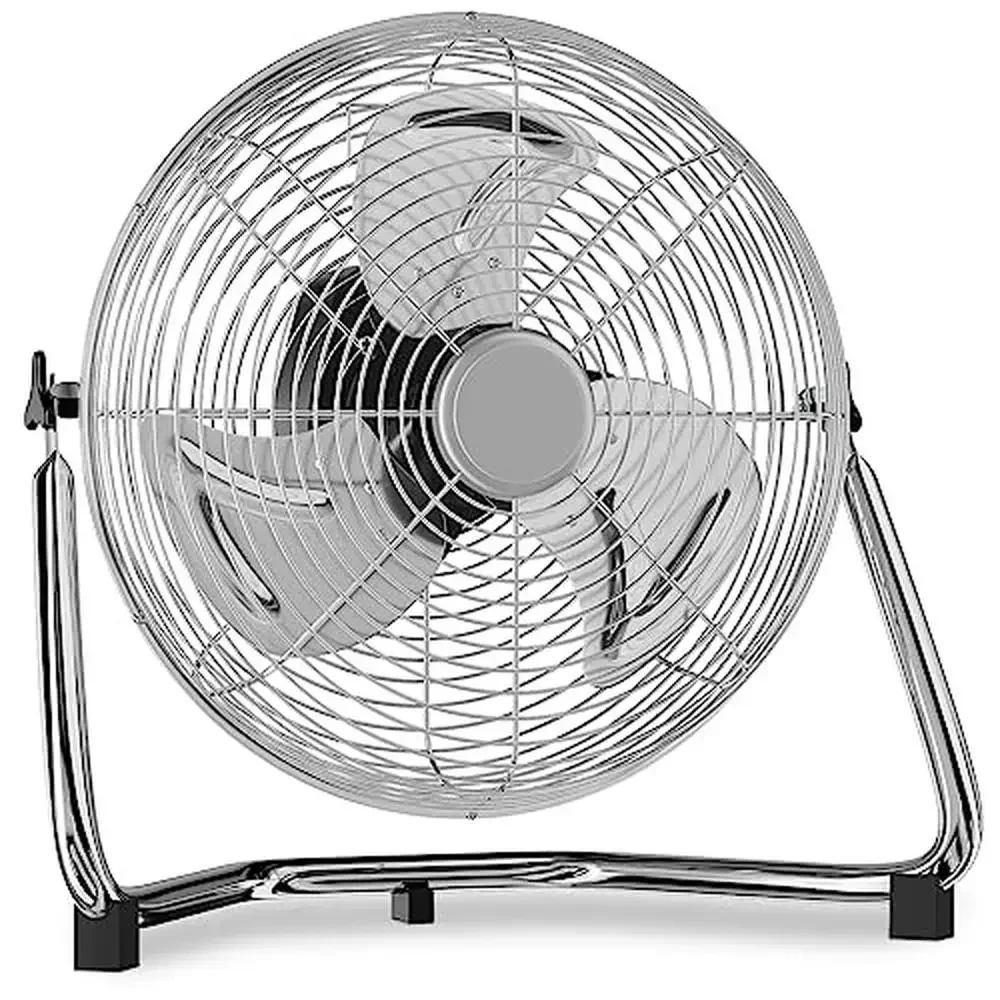 Adjustable Tilt High Velocity Metal Floor Fan Portable Air Circulator Garage Workshop